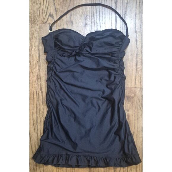 Ella Moss Ruffled Ruched Slimming Swim Dress Bathingsuit Women's Size Medium - Picture 1 of 4